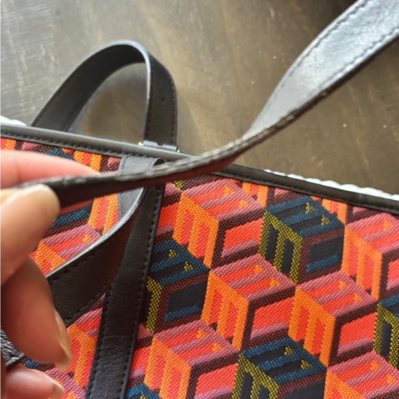 MCM Vibrant Orange and Black Tote with Clutch - Picture 5 of 10